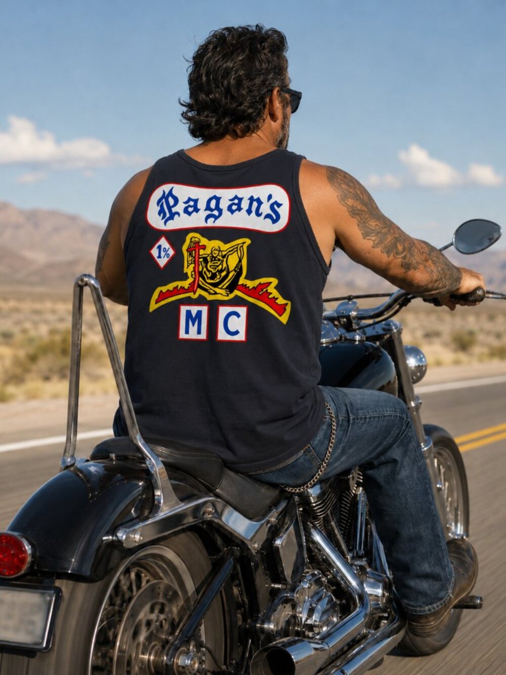 Pagans MC 1%er Black Tank Top Loose Fit